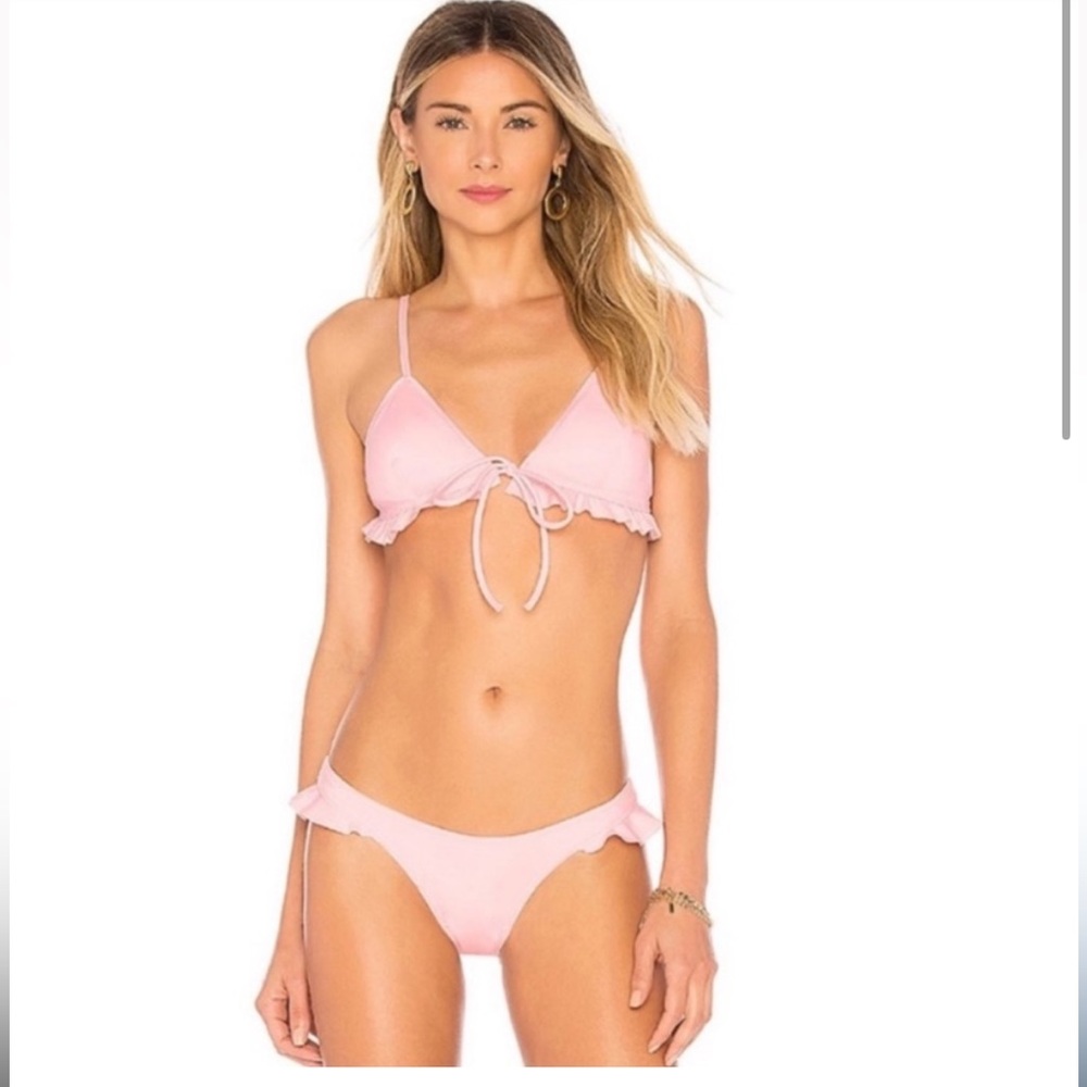 Frill Bikini Top in Baby Baby Pink